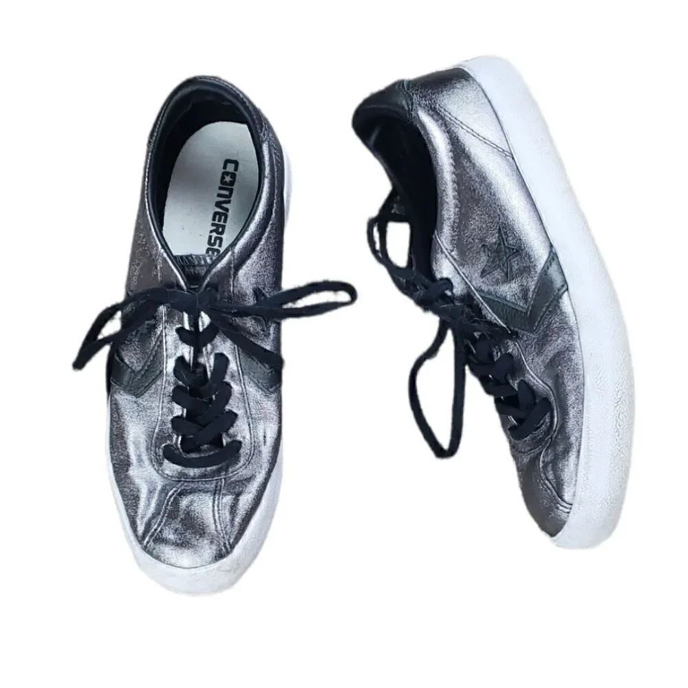 Converse Metallic Silver & Black All Star Sneakers